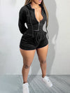Zip-Front Hoodie & Shorts Set