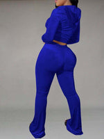 Velvet Hoodie & Flared Pants Set