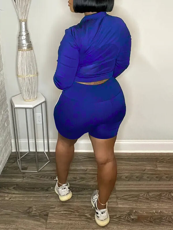 Zip-Front Top & Shorts Set