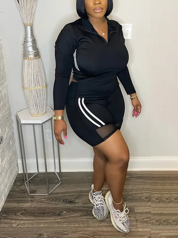 Zip-Front Top & Shorts Set