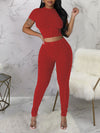 Ribbed Crop Top & Pants Set