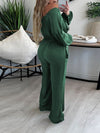 Off-Shoulder Drawstring Jumpsuit