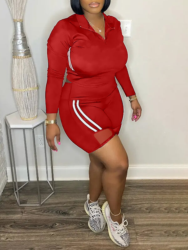 Zip-Front Top & Shorts Set