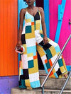 Spaghetti Colorblock Wide-Leg Jumpsuit
