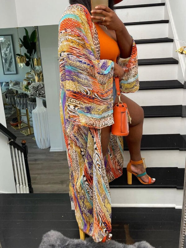 Printed Chiffon Kimono