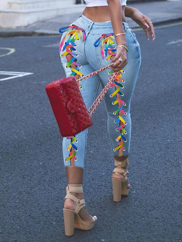 Bellizimos Lace-Up Skinny Jeans