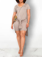 Side-Slit Tee & Biker Shorts Set