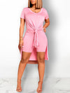 Side-Slit Tee & Biker Shorts Set