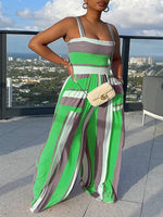 Colorblock Smocked Wide-Leg Jumpsuit