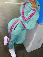 Zip-Front Sweatshirt & Jogger Pants Set