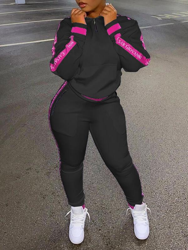 Zip-Front Sweatshirt & Jogger Pants Set