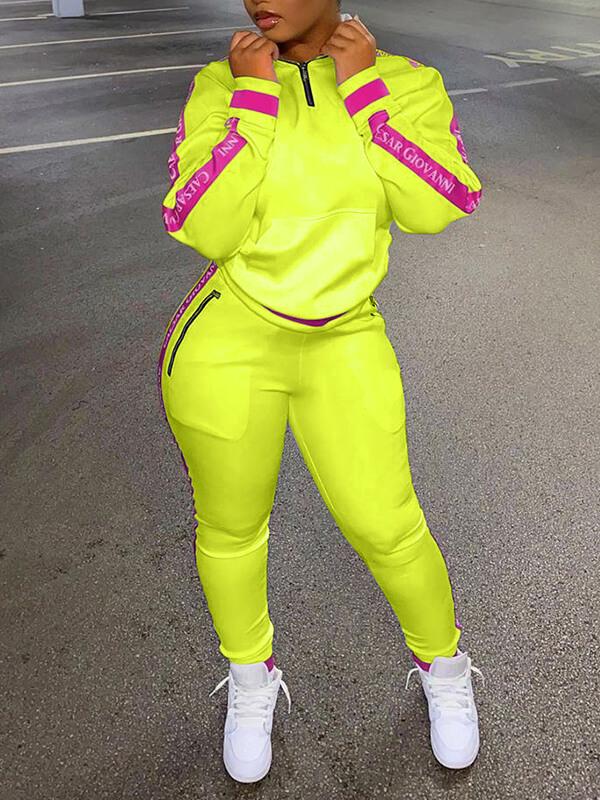 Zip-Front Sweatshirt & Jogger Pants Set