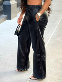 Bellizimos Faux-Leather Elastic-Waist Pants