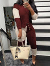 Bellizimos Two-Tone Knit Top & Pants Set