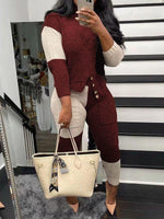 Bellizimos Two-Tone Knit Top & Pants Set