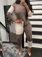 Bellizimos Two-Tone Knit Top & Pants Set