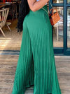 Bellizimos Solid Pleated Wide-Leg Pants