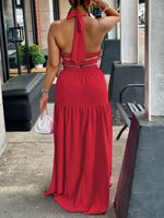 Bellizimos Halter Elastic-Waist Maxi Dress