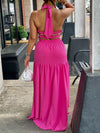 Bellizimos Halter Elastic-Waist Maxi Dress