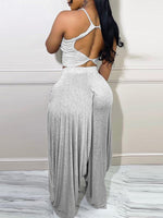 Bellizimos Solid Halter Top & Slouchy Pants Set