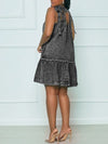 Tied Ruffle Denim Dress