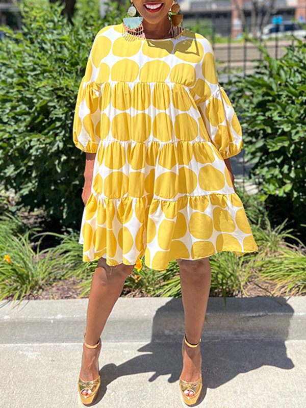 Dot Ruffle Dress-Clearance