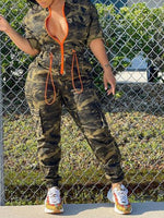 Camo Zip-Front Jumpsuit