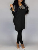 Sequin Boat-Neck Top & Pants Set