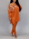 Sequin Boat-Neck Top & Pants Set