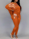 Sequin Boat-Neck Top & Pants Set