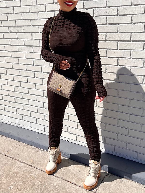 Solid Textured Jumpsuit