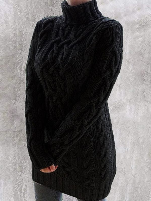 Cable-Knit Turtleneck Sweater--Clearance