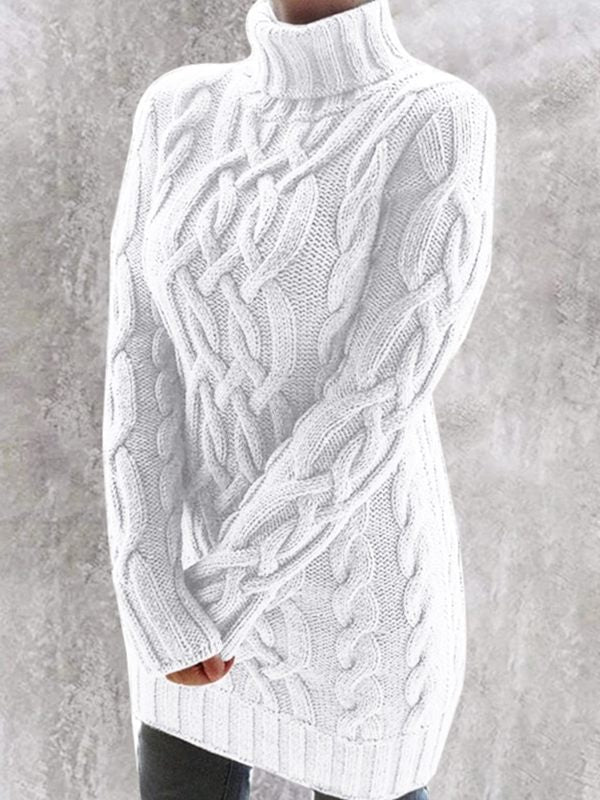Cable-Knit Turtleneck Sweater--Clearance