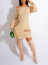Bellizimos Boat-Neck Cutout Knit Dress