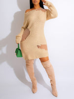Bellizimos Boat-Neck Cutout Knit Dress