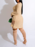 Bellizimos Boat-Neck Cutout Knit Dress