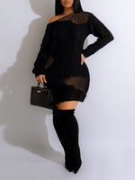 Bellizimos Boat-Neck Cutout Knit Dress