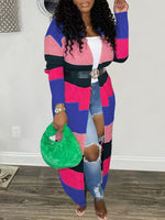 Colorblock Open-Front Cardigan