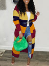 Colorblock Open-Front Cardigan