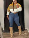 Colorblock Puffer Coat