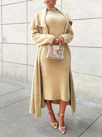Fuzzy Cardigan & Dress Set