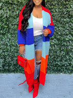 Colorblock Open-Front Cardigan