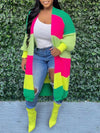 Colorblock Open-Front Cardigan