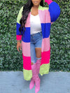 Colorblock Open-Front Cardigan