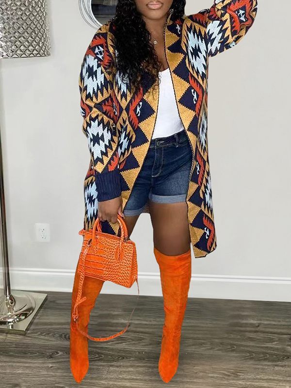 Multicolor Open-Front Cardigan