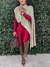 Bellizimos Asymmetric Turtleneck Knit Cape