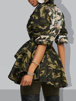 Sequin Camo Tied Jacket
