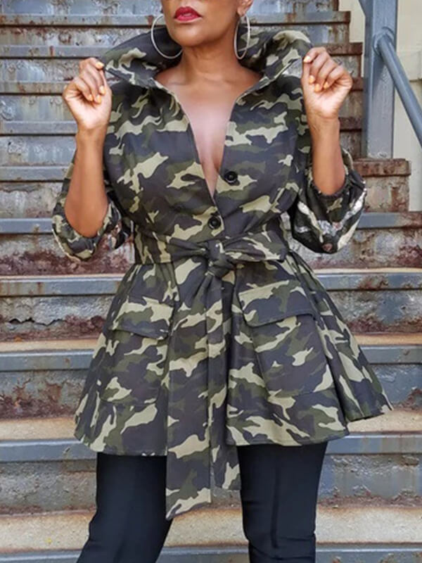 Sequin Camo Tied Jacket