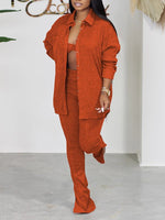 Knit Shirt Three-Piece Set