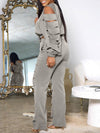 Ripped Sweatshirt & Pants Set